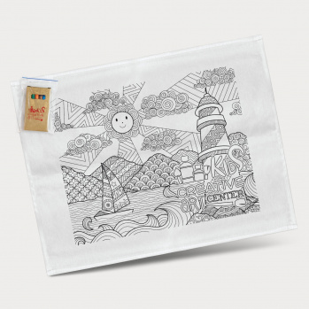 Cotton Colouring Tea Towel