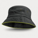 Bondi Premium Bucket Hat Coloured Sandwich Trim+Bright Green