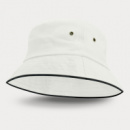 Bondi Premium Bucket Hat Black Sandwich Trim+White