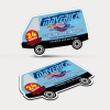 Fridge Magnet 90mm x 55mm (Van Shape)