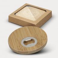 Bamboo Bottle Opener Coaster Set of 2 (Round) image