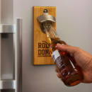 Bamboo Fridge Bottle Opener+in use