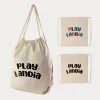Calico Drawstring Library Backpack