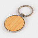 Circle Bamboo Zinc Keytag+front