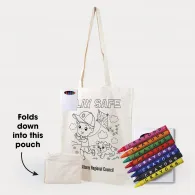 Get Crafty Folding Calico Bag and Crayons image