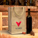 Jute Four Bottle Wine Carrier+in use