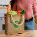 Monza Starch Jute Tote Bag+in use