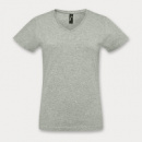 SOLS Imperial Womens V Neck T Shirt+Grey Melange